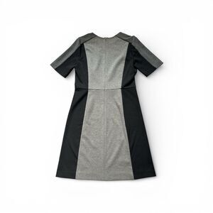 LOFT Colorblock Sheath Dress Gray Black Short Sleeve Career Workwear size 2